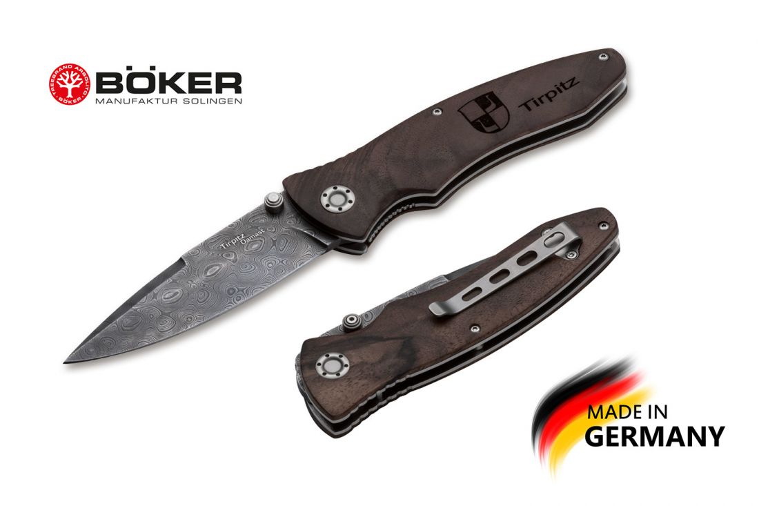 Складной нож Boker Manufaktur 110192DAM Tirpitz-Damascus Wood