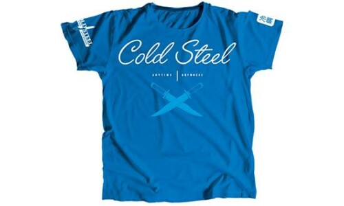 Футболка женская Cold Steel TK3 Cursive Blue Tee Shirt Woman (размер L) - Интернет магазин "На острие". Официальный дилер Cold Steel. Купить качественные ножи с пожизненной гарантией - это к нам!